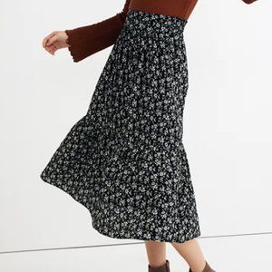 Madewell Tiered Peasant Midi Skirt in Branch Floral - S - WORN ONCE